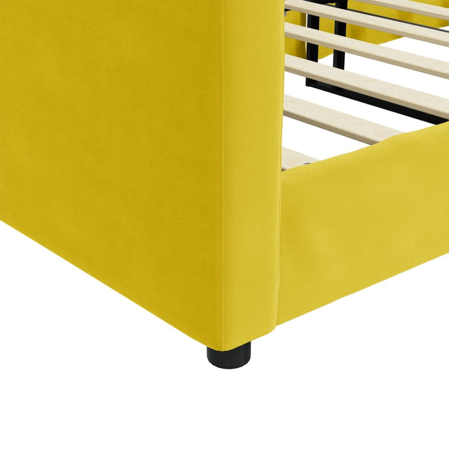 Slaapbank 100x200 cm fluweel geel