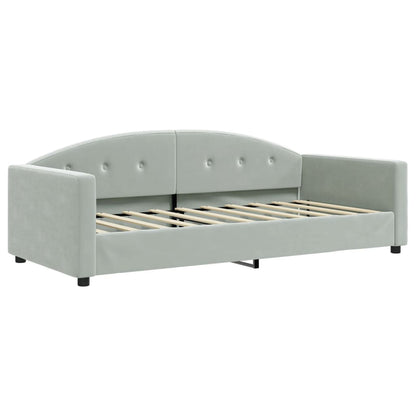 Slaapbank Fluweel 90x190 cm Lichtgrijs zonder matras