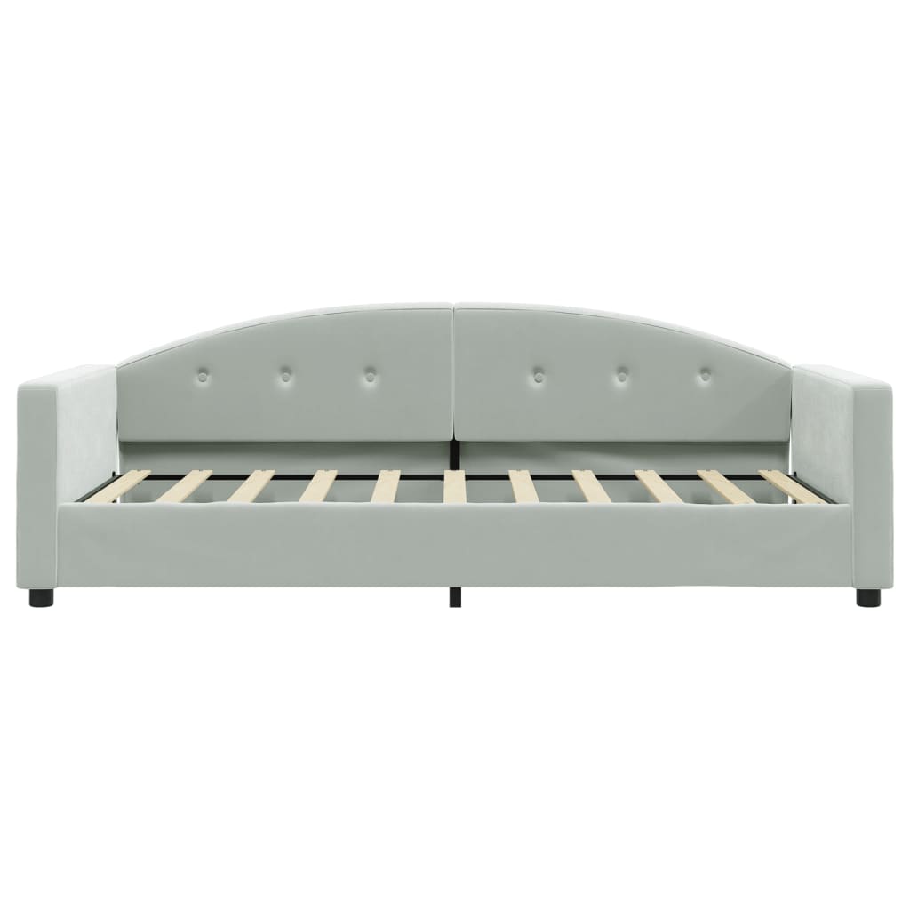 Slaapbank Fluweel 90x190 cm Lichtgrijs zonder matras