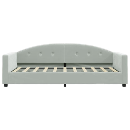 Slaapbank Fluweel 90x190 cm Lichtgrijs zonder matras