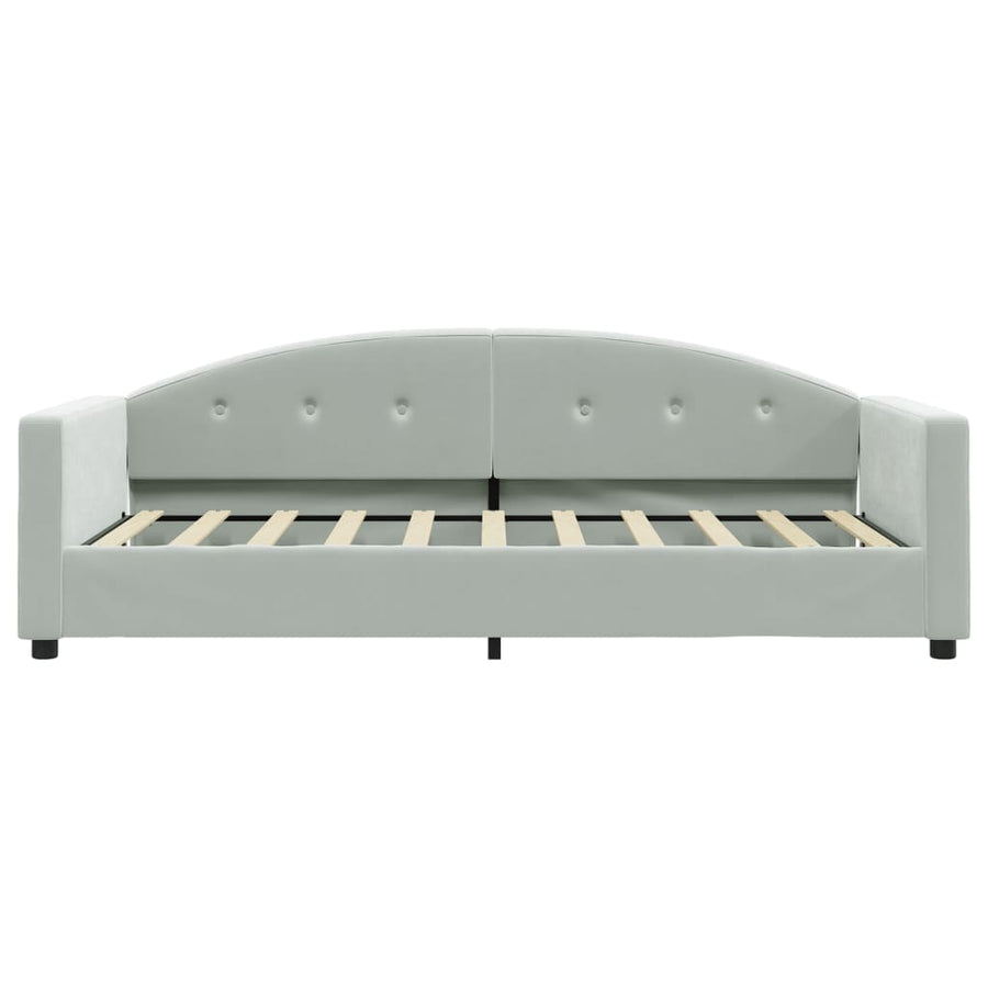 Slaapbank Fluweel 90x190 cm Lichtgrijs zonder matras