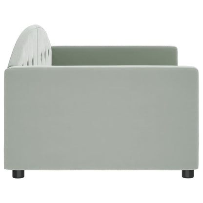 Slaapbank Fluweel 90x190 cm Lichtgrijs zonder matras
