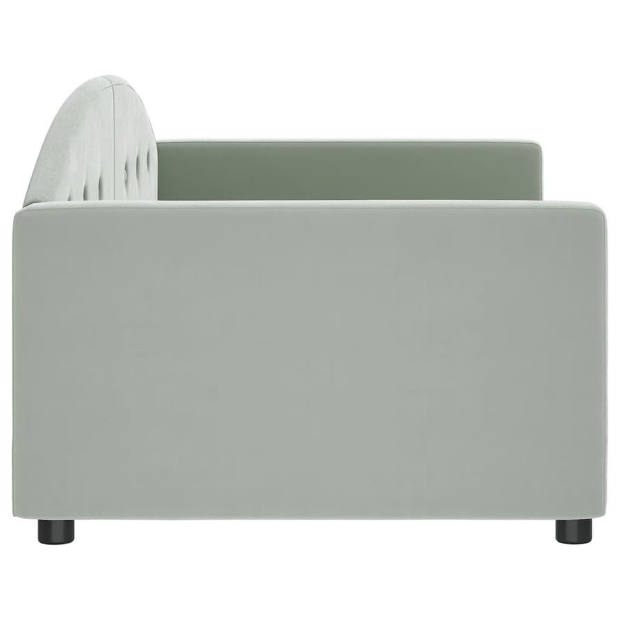 Slaapbank Fluweel 90x190 cm Lichtgrijs zonder matras