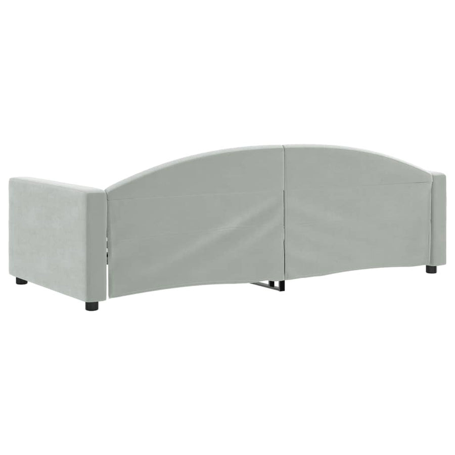 Slaapbank Fluweel 90x190 cm Lichtgrijs zonder matras