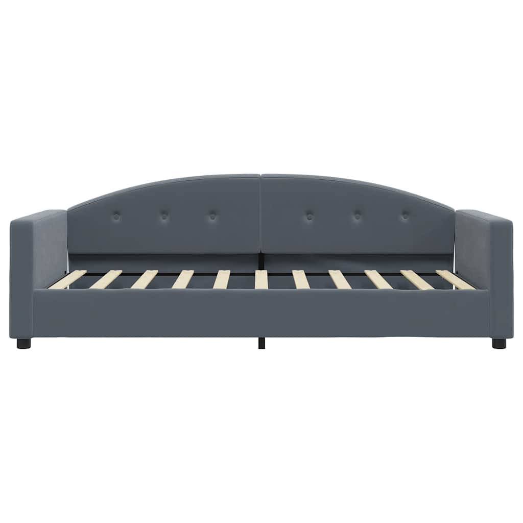 Slaapbank Fluweel 90 x 190 cm Donkergrijs