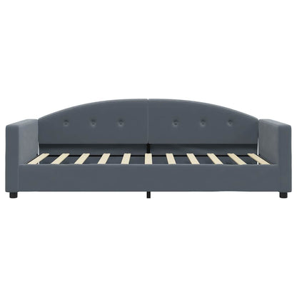 Slaapbank Fluweel 90 x 190 cm Donkergrijs