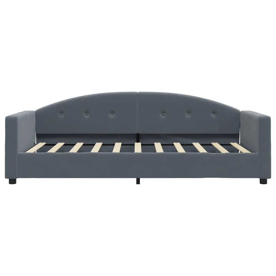 Slaapbank Fluweel 90 x 190 cm Donkergrijs
