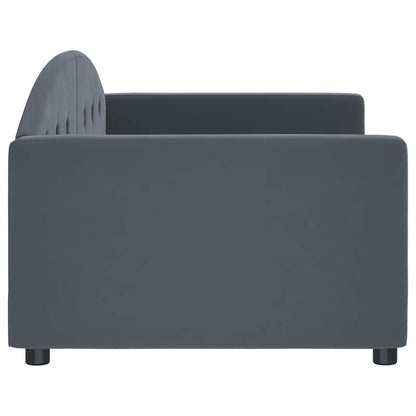 Slaapbank Fluweel 90 x 190 cm Donkergrijs