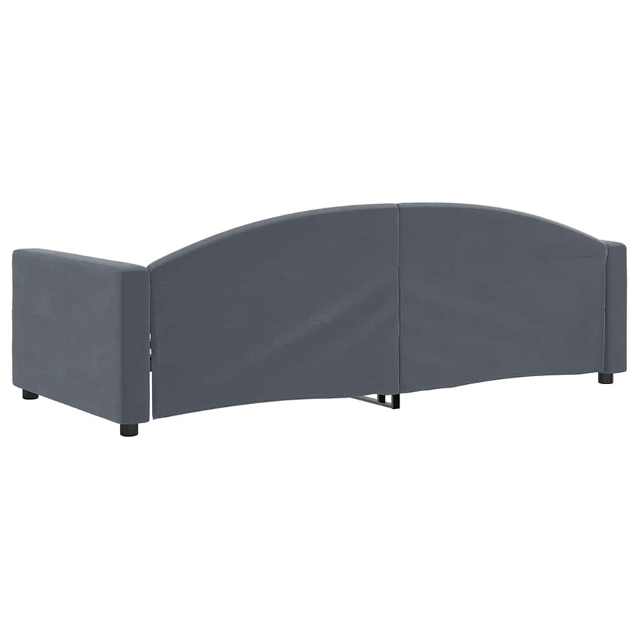 Slaapbank Fluweel 90 x 190 cm Donkergrijs