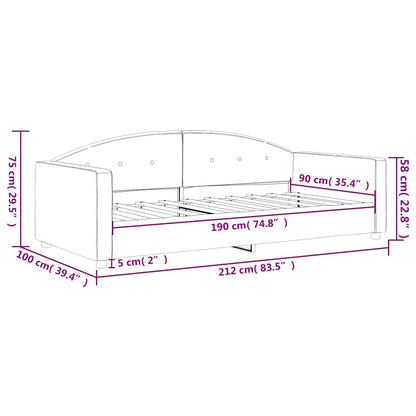 Slaapbank Fluweel 90 x 190 cm Donkergrijs