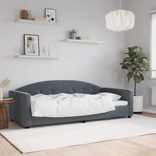 Slaapbank Fluweel 90 x 190 cm Donkergrijs