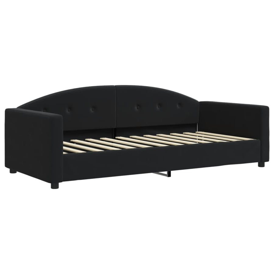 Slaapbank Fluweel 90x190 cm Zwart zonder matras