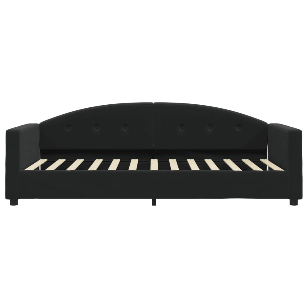 Slaapbank Fluweel 90x190 cm Zwart zonder matras
