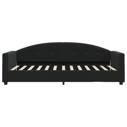 Slaapbank Fluweel 90x190 cm Zwart zonder matras