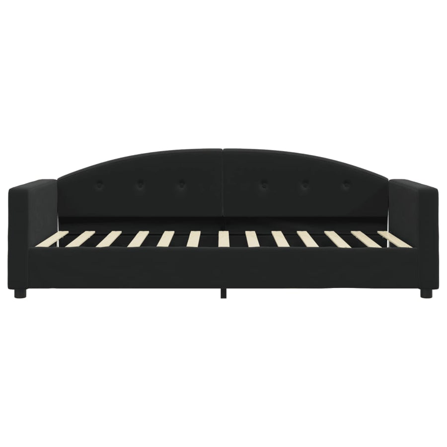 Slaapbank Fluweel 90x190 cm Zwart zonder matras