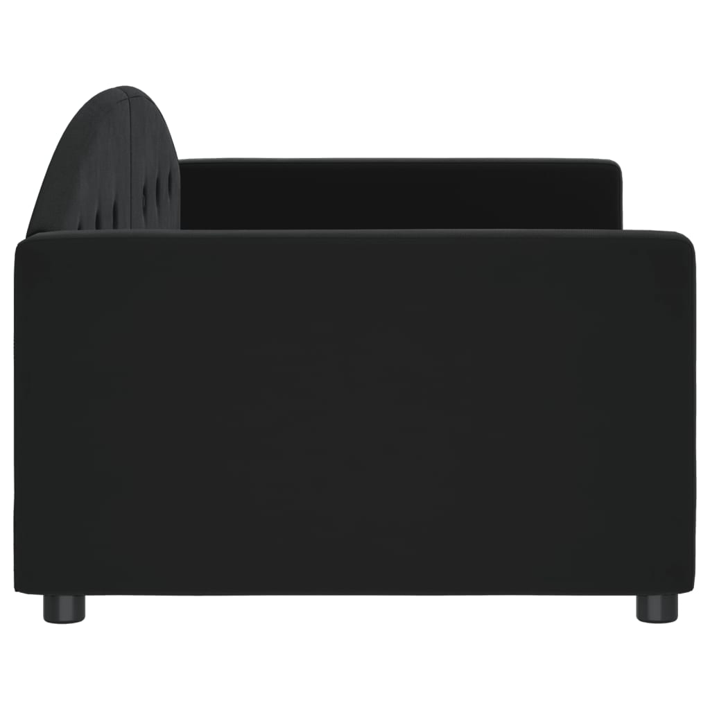 Slaapbank Fluweel 90x190 cm Zwart zonder matras