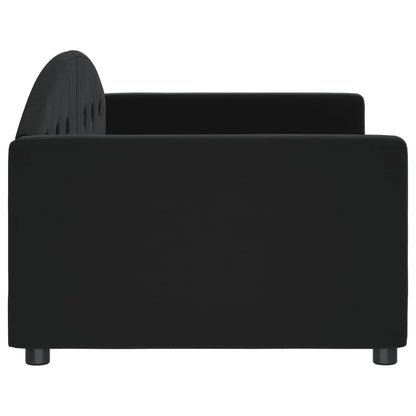 Slaapbank Fluweel 90x190 cm Zwart zonder matras