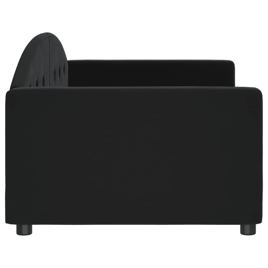 Slaapbank Fluweel 90x190 cm Zwart zonder matras