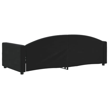 Slaapbank Fluweel 90x190 cm Zwart zonder matras