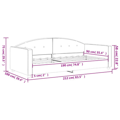 Slaapbank Fluweel 90x190 cm Zwart zonder matras