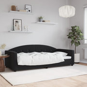 Slaapbank 90x190 cm fluweel zwart