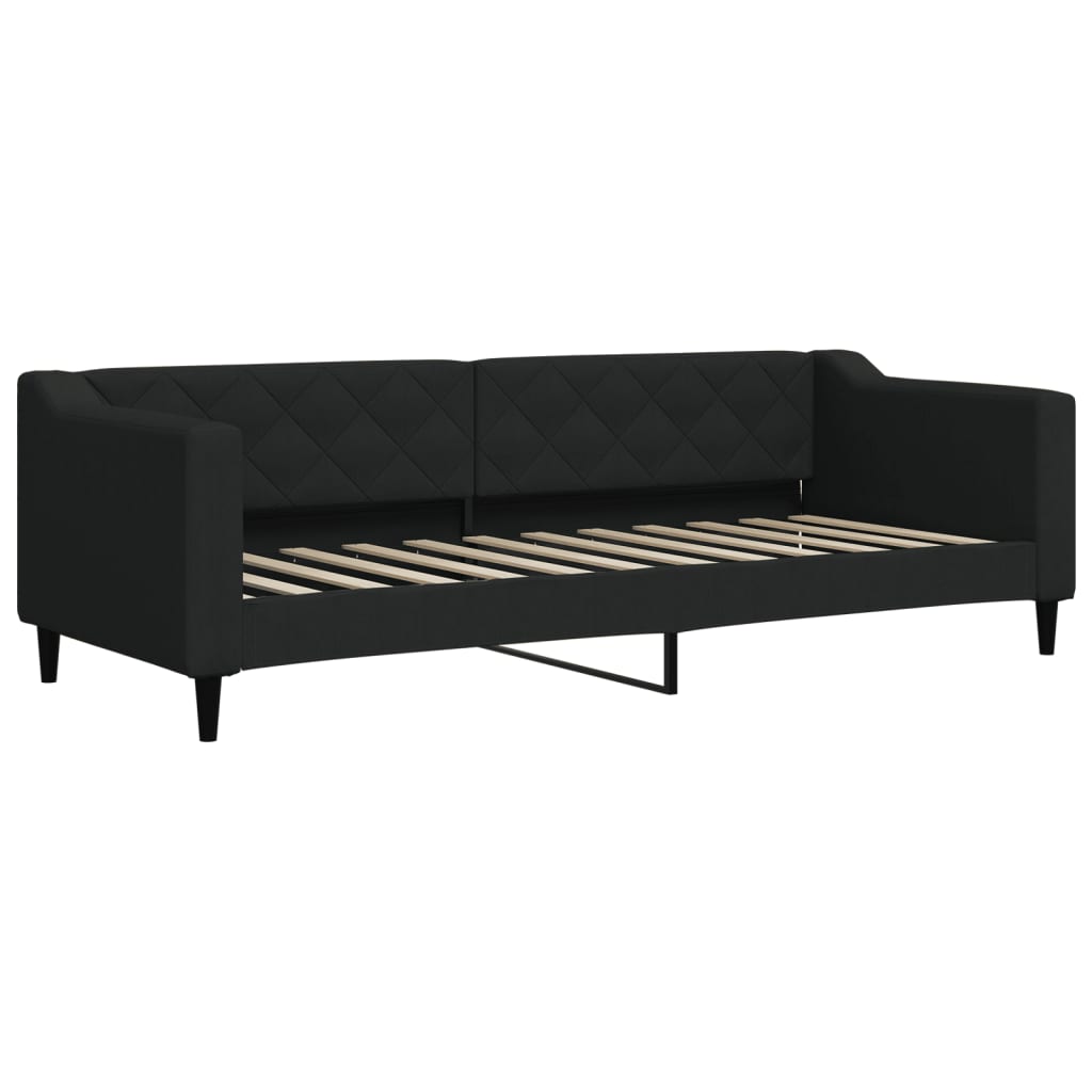 Slaapbank 80x200 cm stof zwart 80 x 200 cm Zwart