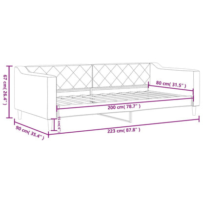 Slaapbank 80x200 cm stof zwart 80 x 200 cm Zwart