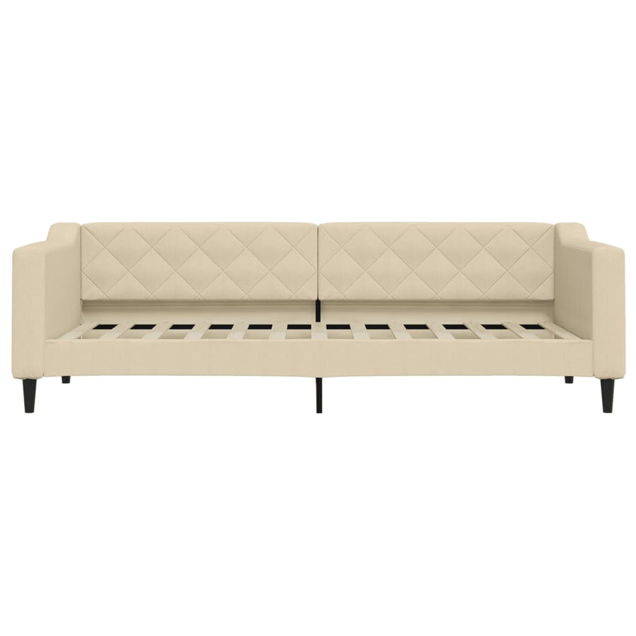 Slaapbank 80x200 cm stof crèmekleurig 80 x 200 cm Crème zonder matras