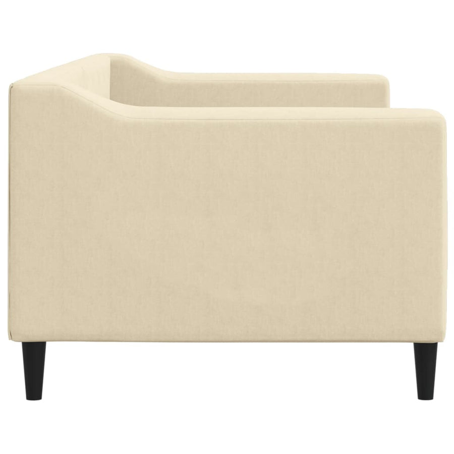 Slaapbank 80x200 cm stof crèmekleurig 80 x 200 cm Crème zonder matras