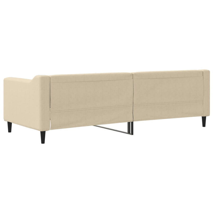 Slaapbank 80x200 cm stof crèmekleurig 80 x 200 cm Crème zonder matras
