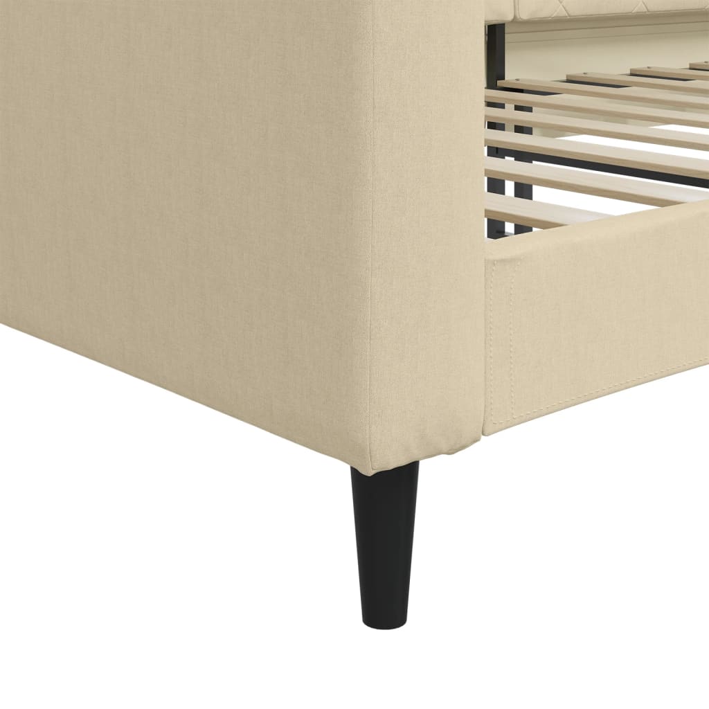Slaapbank 80x200 cm stof crèmekleurig 80 x 200 cm Crème zonder matras