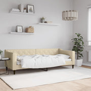 Slaapbank 80x200 cm stof crèmekleurig
