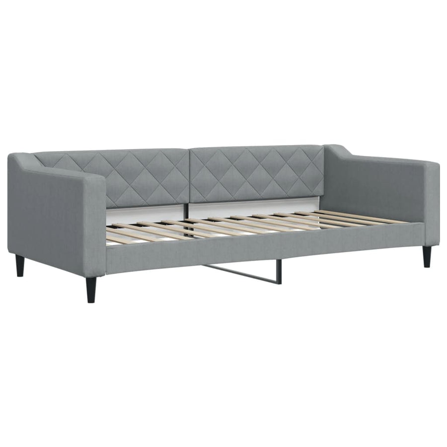 Slaapbank 90x200 cm stof lichtgrijs 90 x 200 cm Lichtgrijs zonder matras