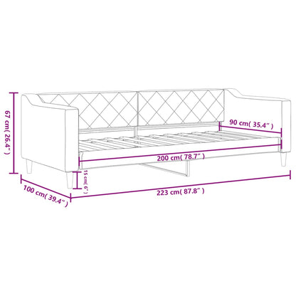 Slaapbank 90x200 cm stof lichtgrijs 90 x 200 cm Lichtgrijs zonder matras