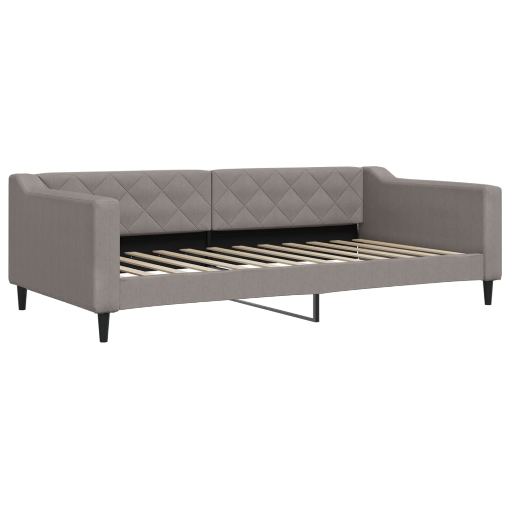 Slaapbank 100x200 cm stof taupe 100 x 200 cm Taupe zonder matras