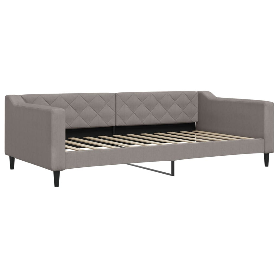 Slaapbank 100x200 cm stof taupe 100 x 200 cm Taupe zonder matras