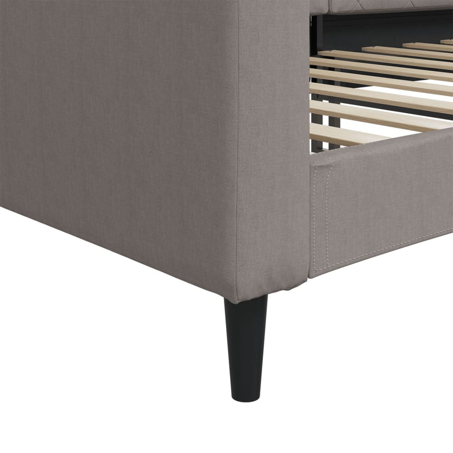 Slaapbank 100x200 cm stof taupe 100 x 200 cm Taupe zonder matras