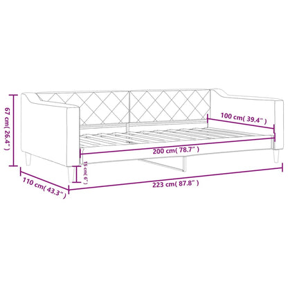 Slaapbank 100x200 cm stof taupe 100 x 200 cm Taupe zonder matras