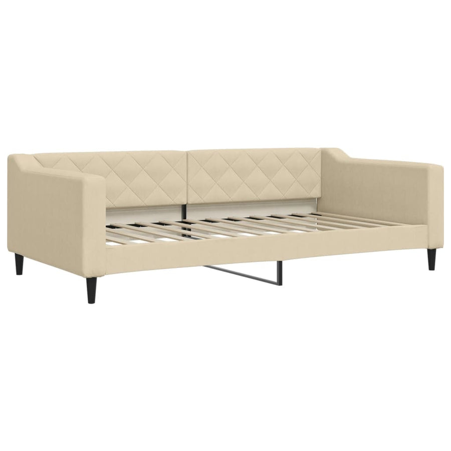 Slaapbank 100x200 cm stof crèmekleurig 100 x 200 cm Crème