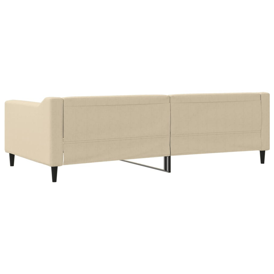 Slaapbank 100x200 cm stof crèmekleurig 100 x 200 cm Crème