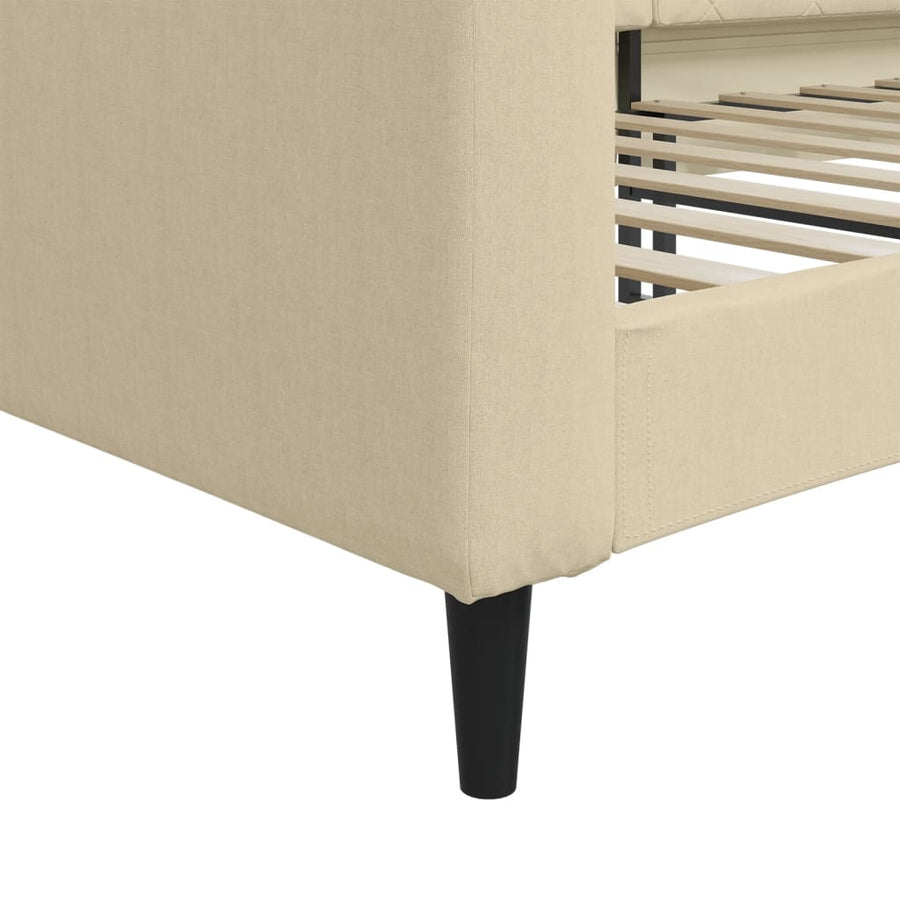 Slaapbank 100x200 cm stof crèmekleurig 100 x 200 cm Crème