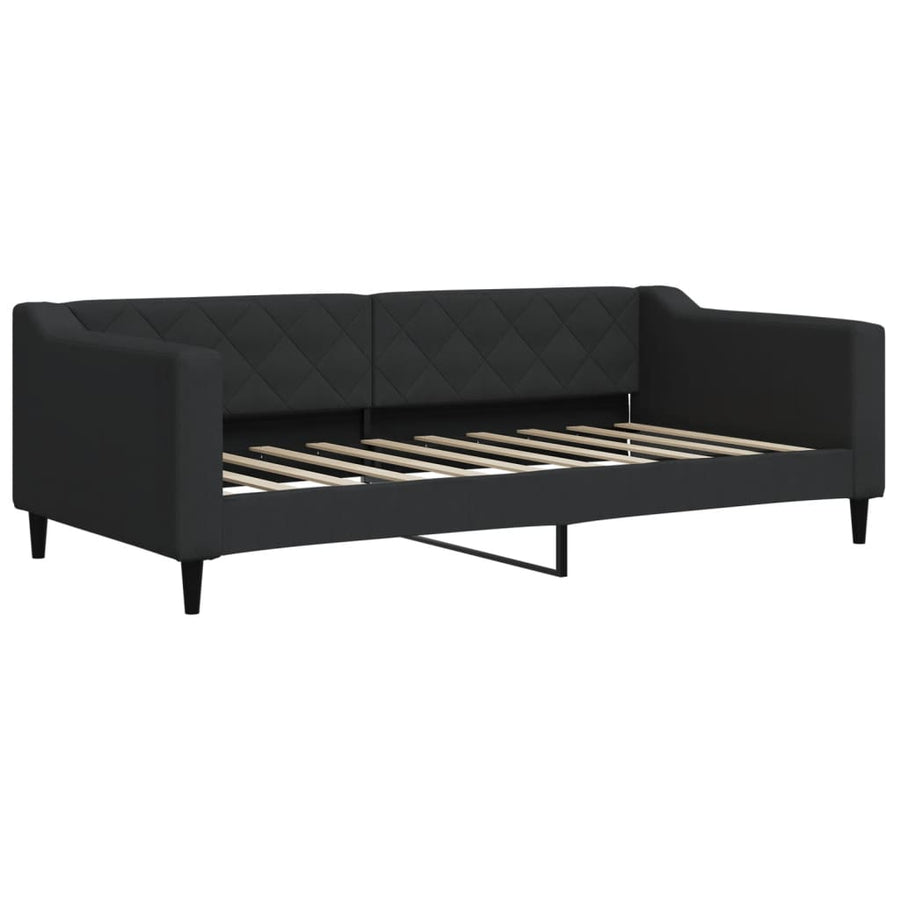 Slaapbank 90x190 cm stof zwart 90 x 190 cm Zwart