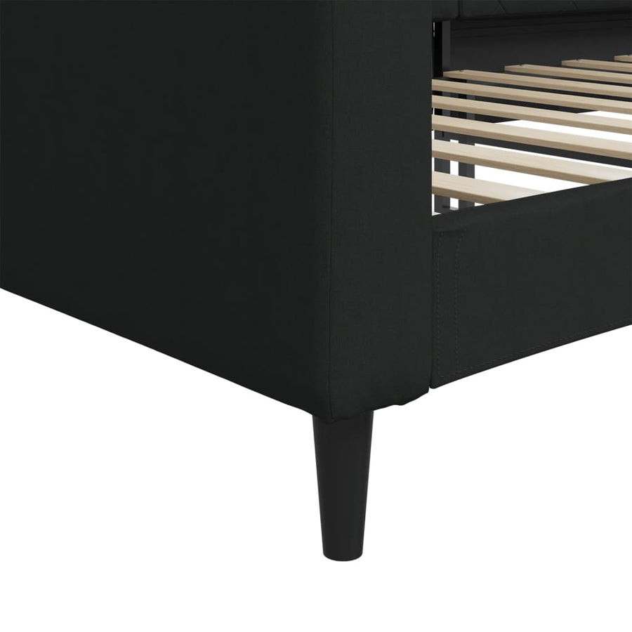 Slaapbank 90x190 cm stof zwart 90 x 190 cm Zwart