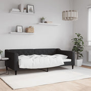 Slaapbank 90x190 cm stof zwart