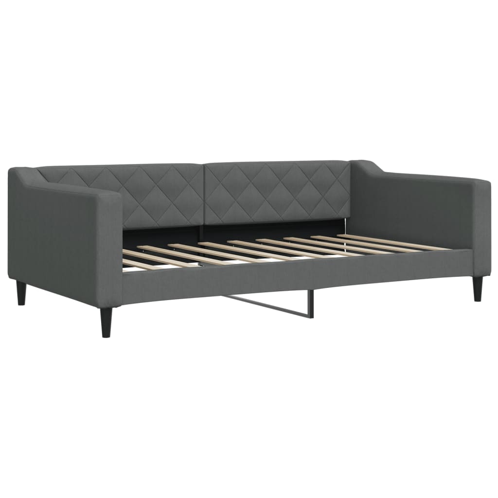 Slaapbank 100x190 cm stof donkergrijs