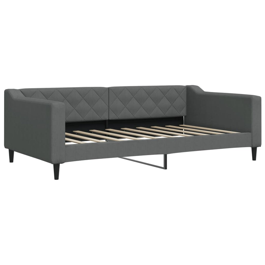 Slaapbank 100x190 cm stof donkergrijs