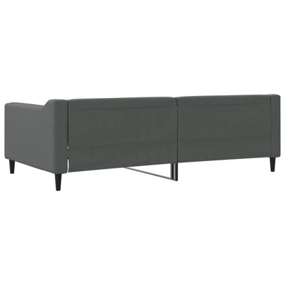 Slaapbank 100x190 cm stof donkergrijs