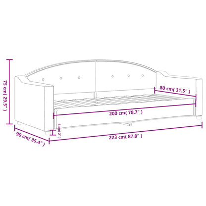 Slaapbank 80x200 cm stof donkergrijs 80 x 200 cm Donkergrijs