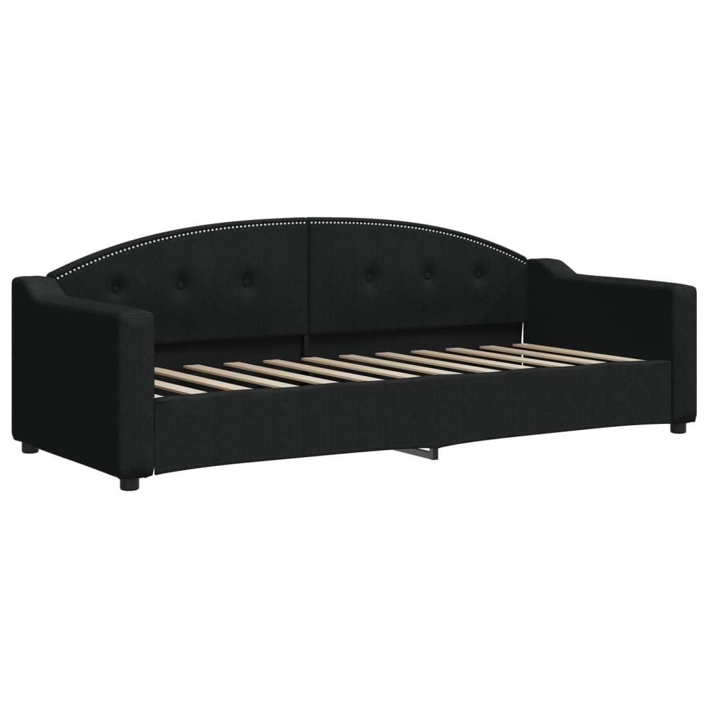 Slaapbank Stof 80 x 200 cm Zwart zonder matras