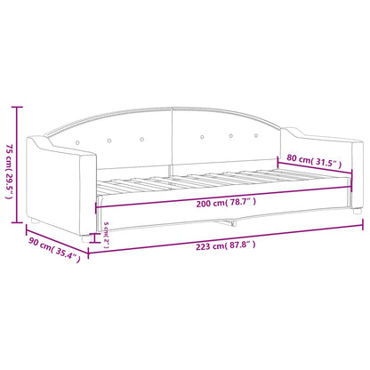 Slaapbank Stof 80 x 200 cm Zwart zonder matras